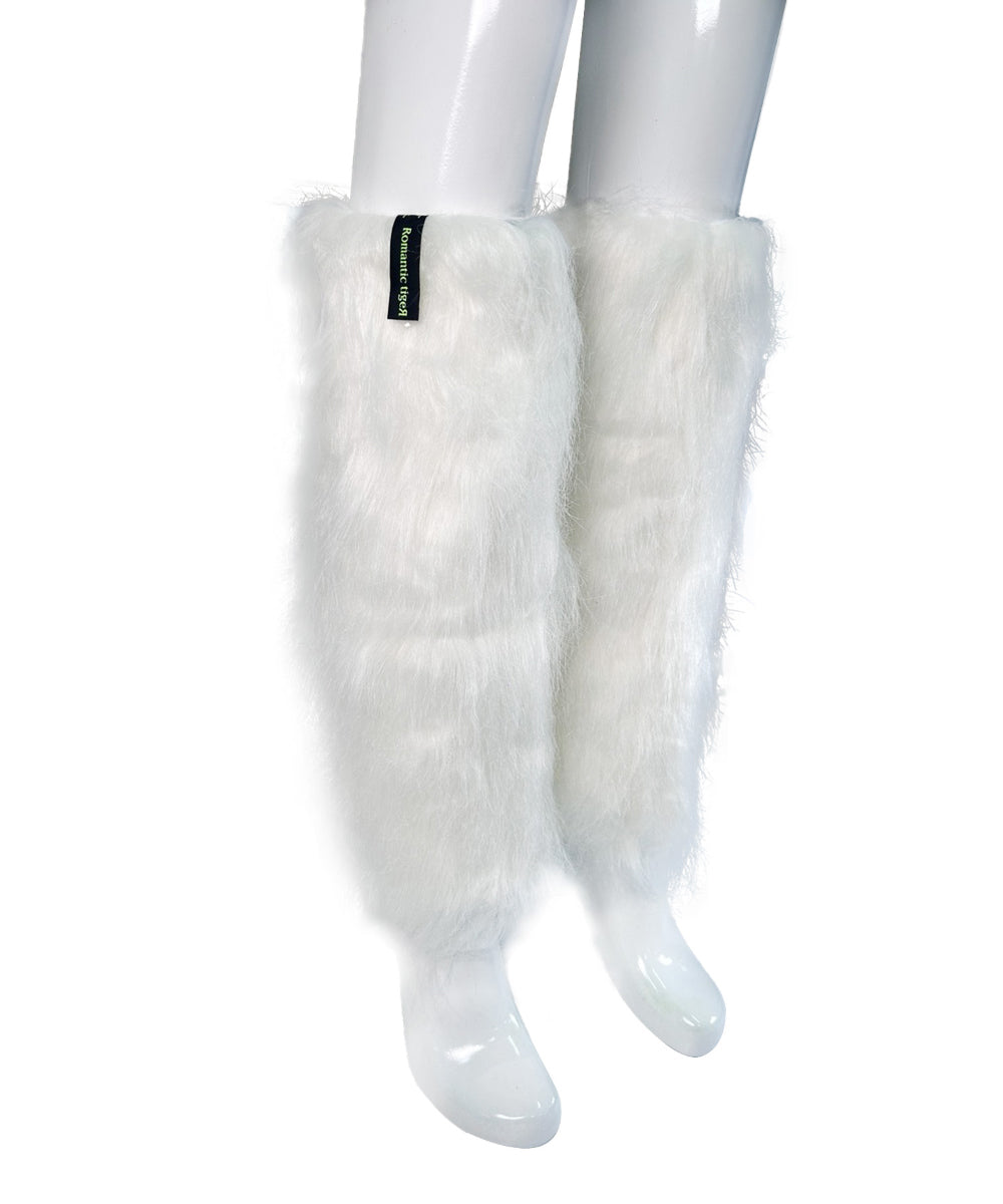 basic fur leg warmer (white)