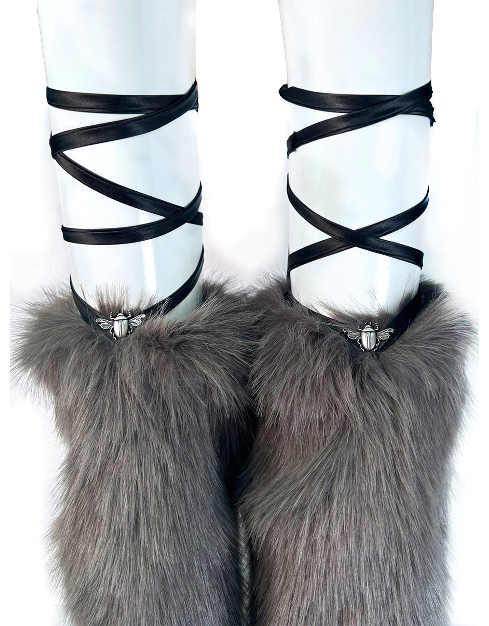 beetle fur leg warmer (grey)