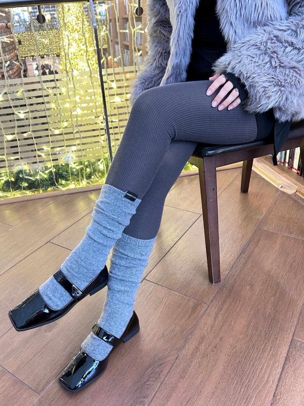 cashmere knee stocking (charcoal)