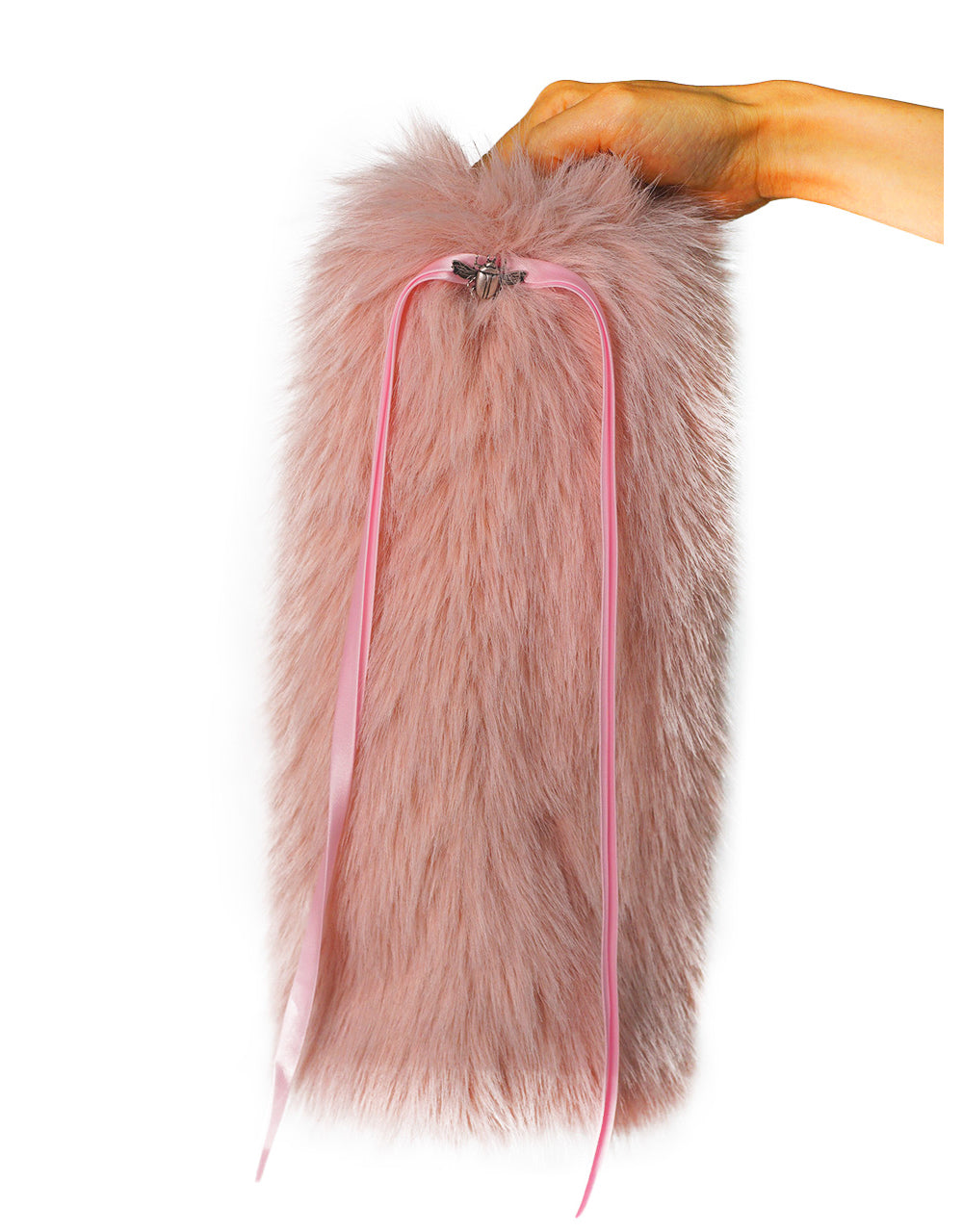 beetle fur leg warmer (pink)