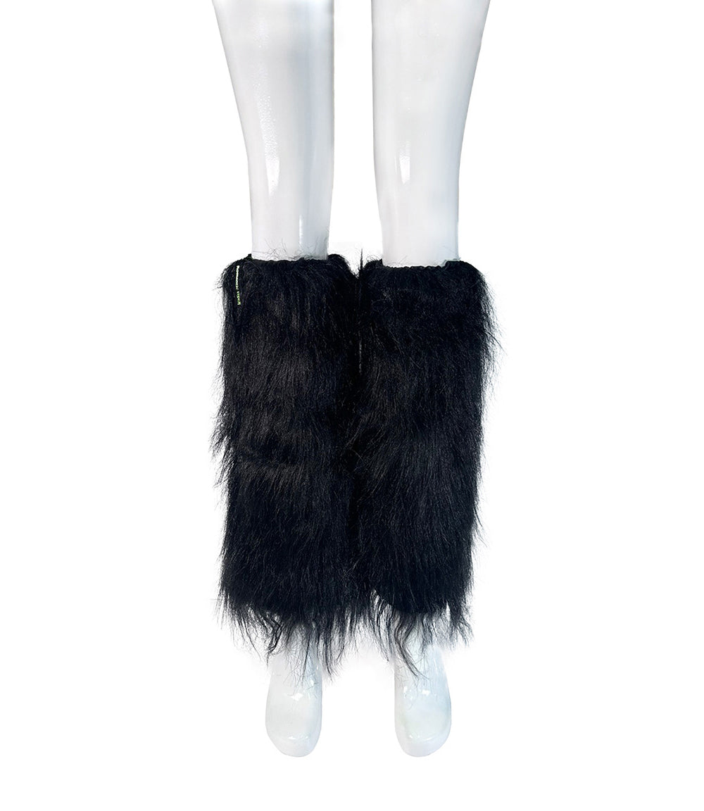 basic fur leg warmer (black)