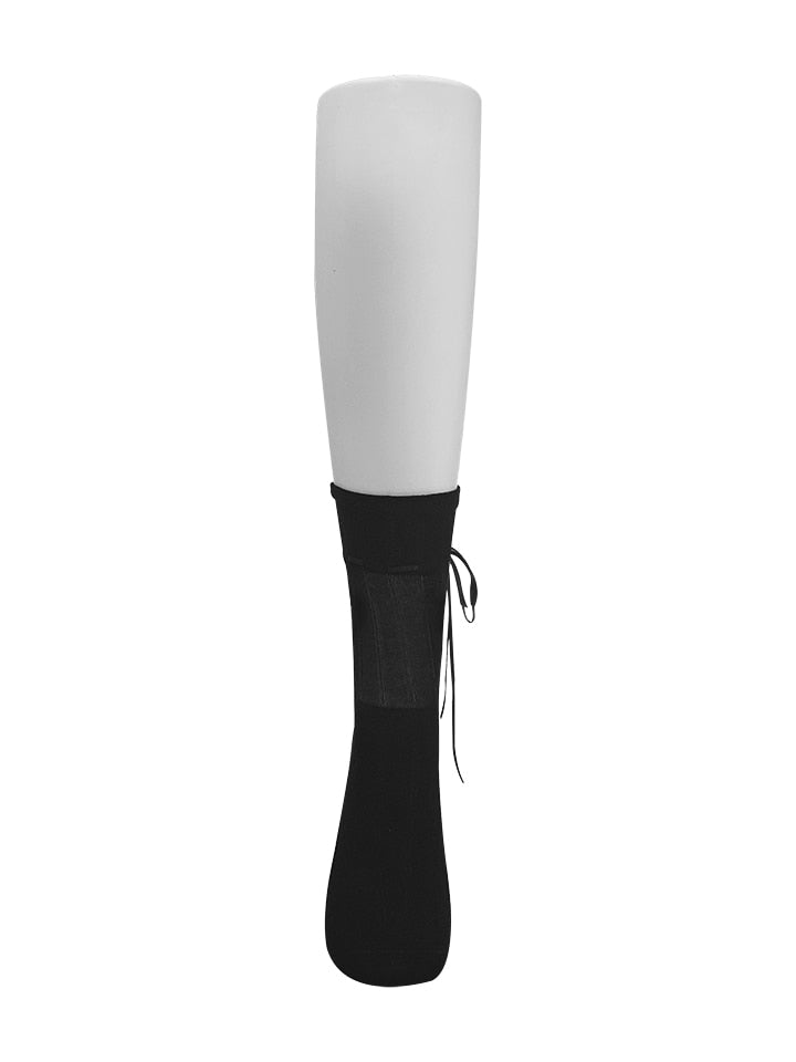 ribbon drawstring socks black