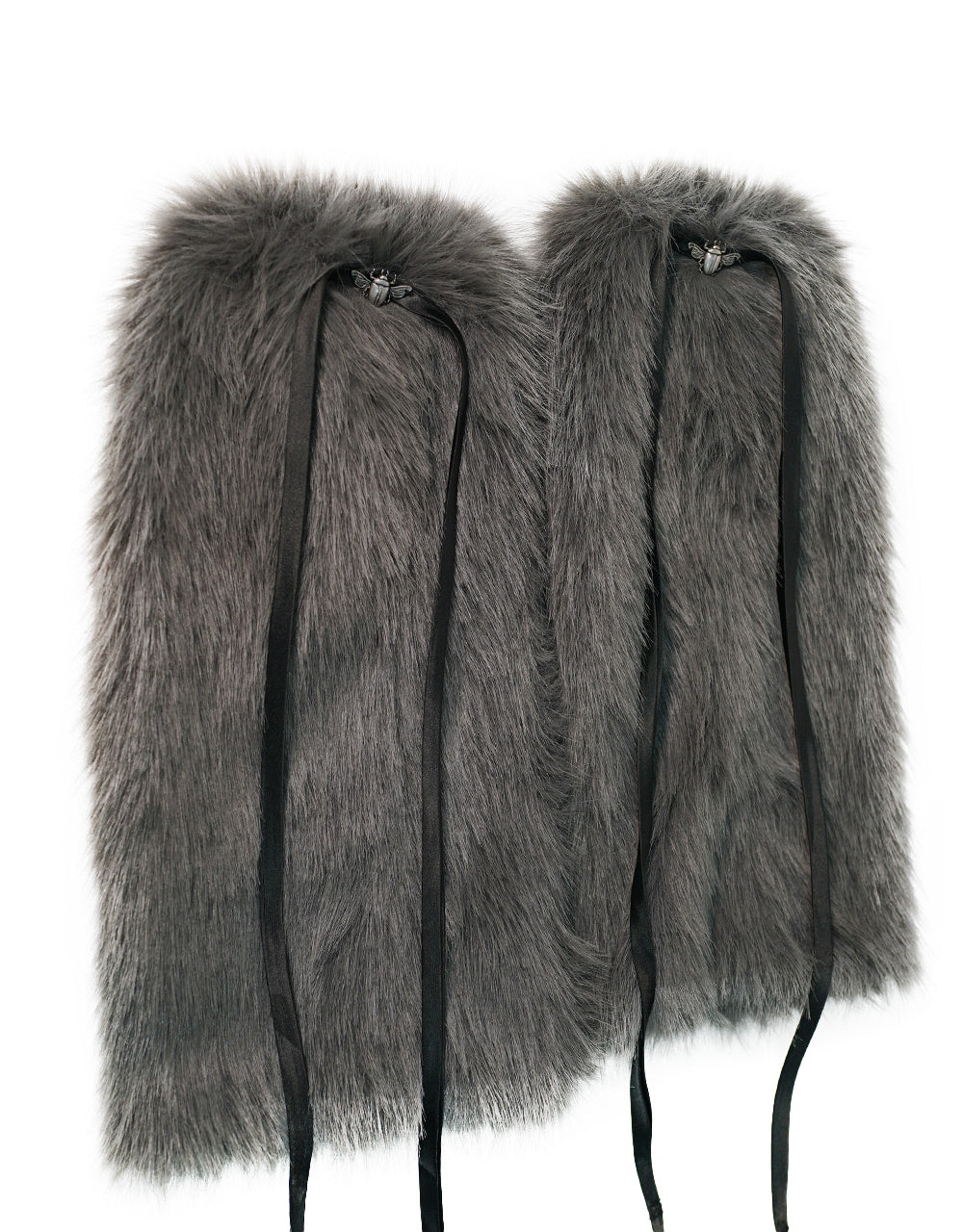 beetle fur leg warmer (grey)