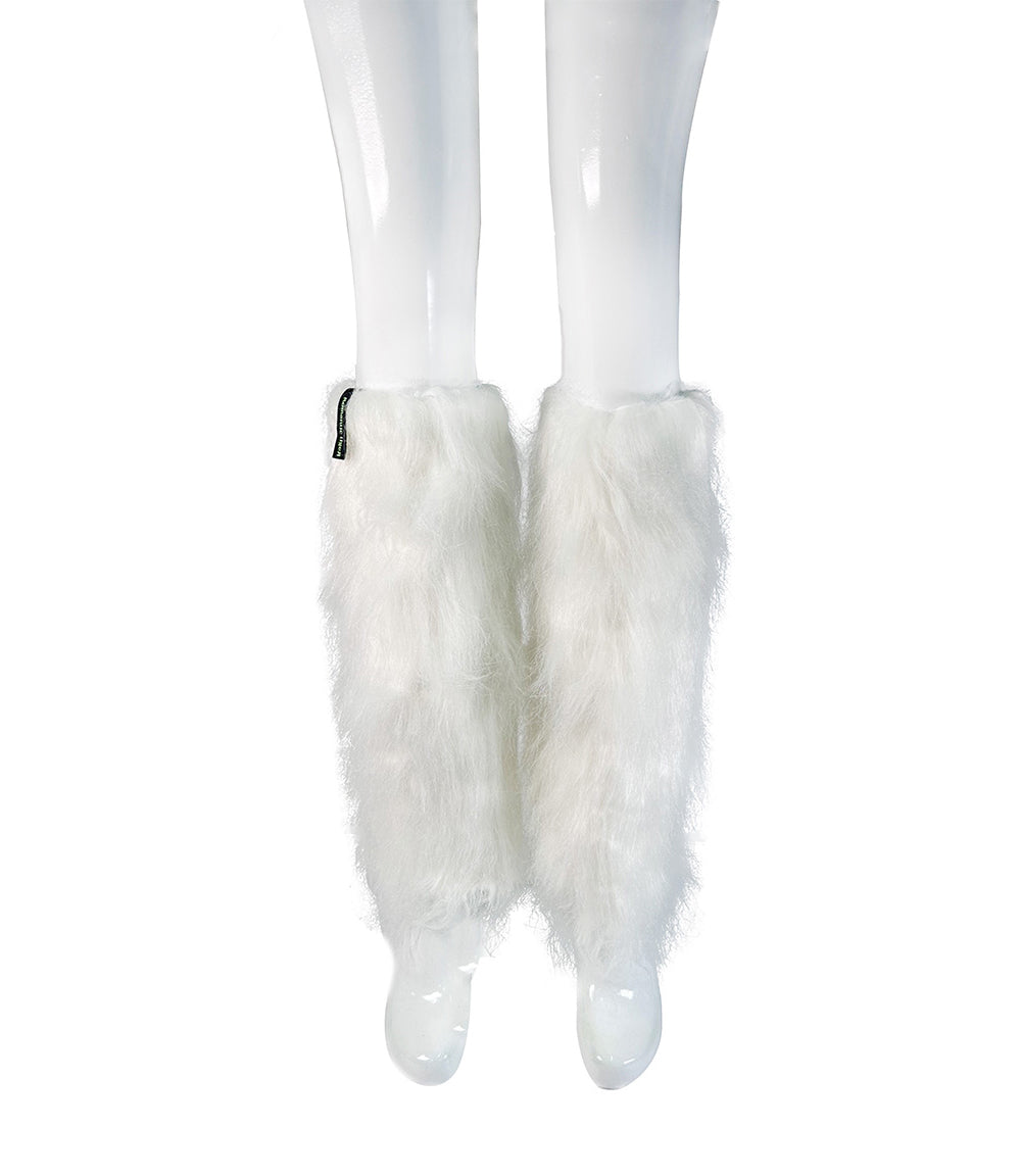 basic fur leg warmer (white)