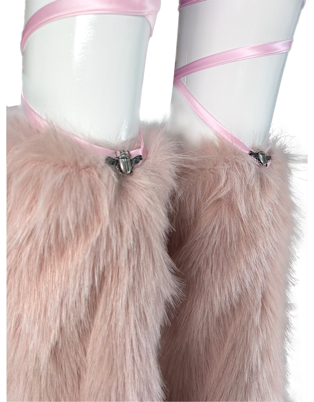 beetle fur leg warmer (pink)